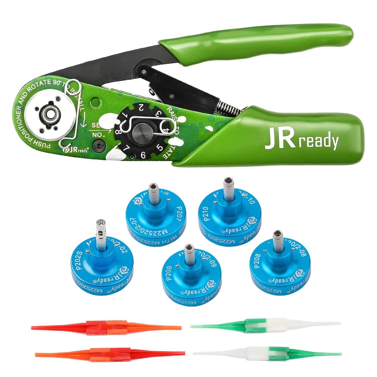 JRready ST2162-1 Crimp Tool Kit,M22520/2-01 NEW-AS2G Crimper 20-32AWG,5 Pcs Positioners and M81969/14-01 * 2 M81969/14-10 * 2 Installing Removal Tool