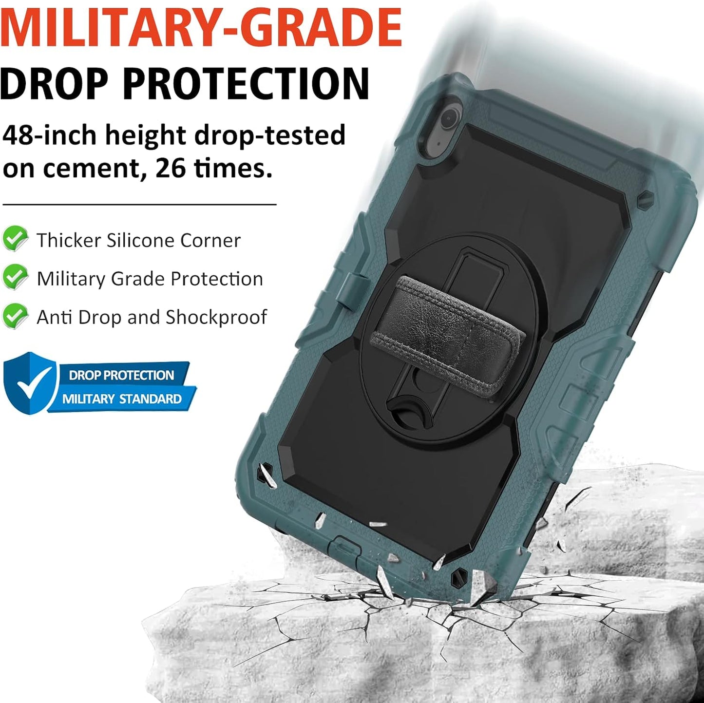Ambison (A16) 11th/10th 11''/10.9'' 2025/2022, 9H 360 Case for iPad Generation [Kid Proof] Full Body Protective Case
