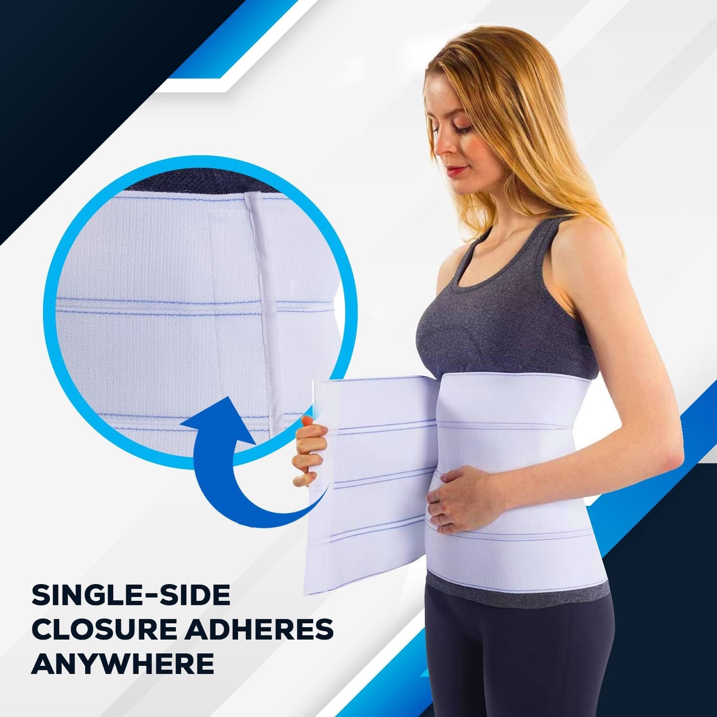 NYOrtho Pediatric Abdominal Binder (Fits 20¨ - 30¨) - 9" Height, 3 Panel Post-Surgery Compression Wrap for Teens, Support Belt for Hernia, Muscle Strain, Back Pain, Recovery, Latex-Free - Made in USA