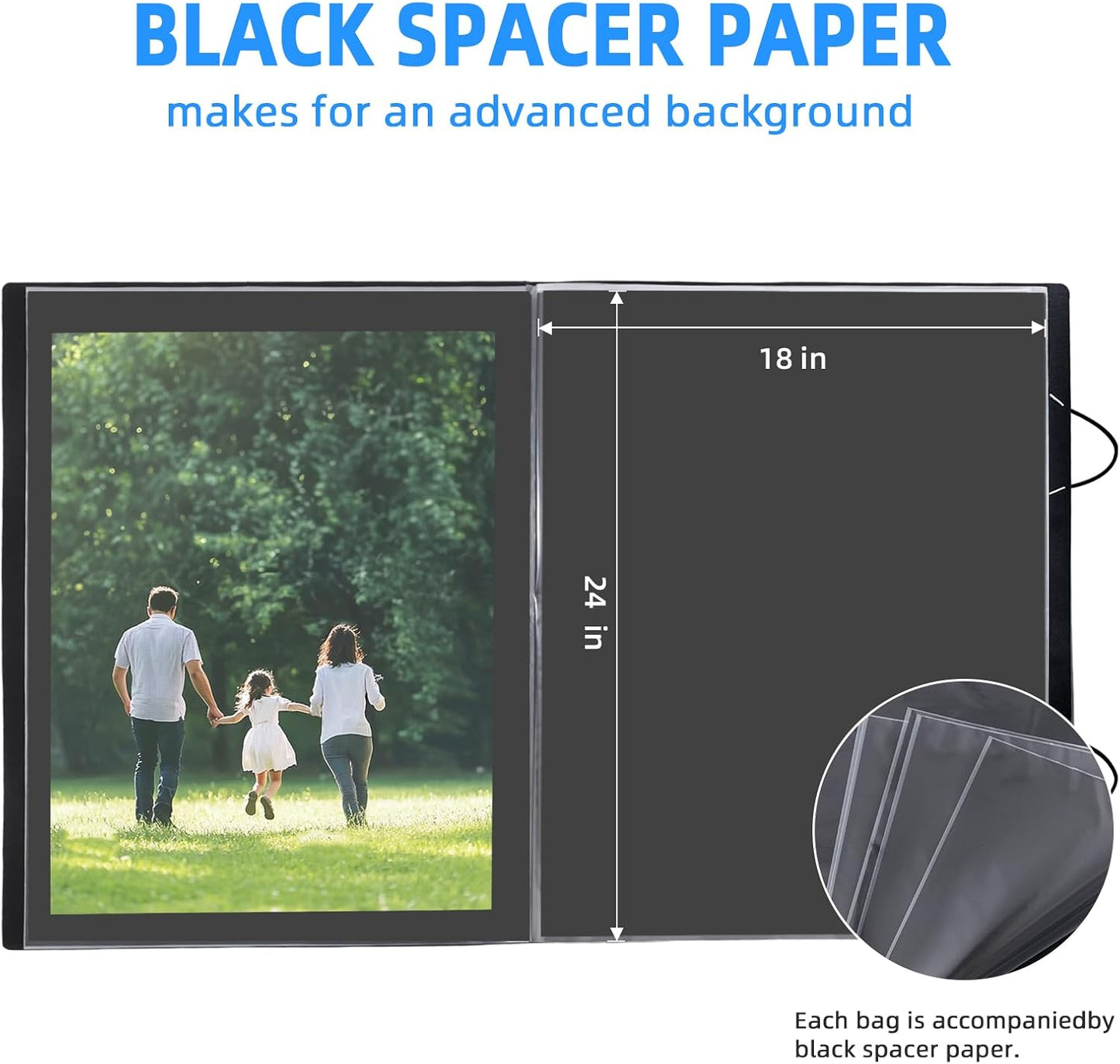 ZFCLXX 18"x24" 500-Pieces Large Art Portfolio Heavy Duty Binder with Plastic Sleeves, Portfolio Folder with Protectors