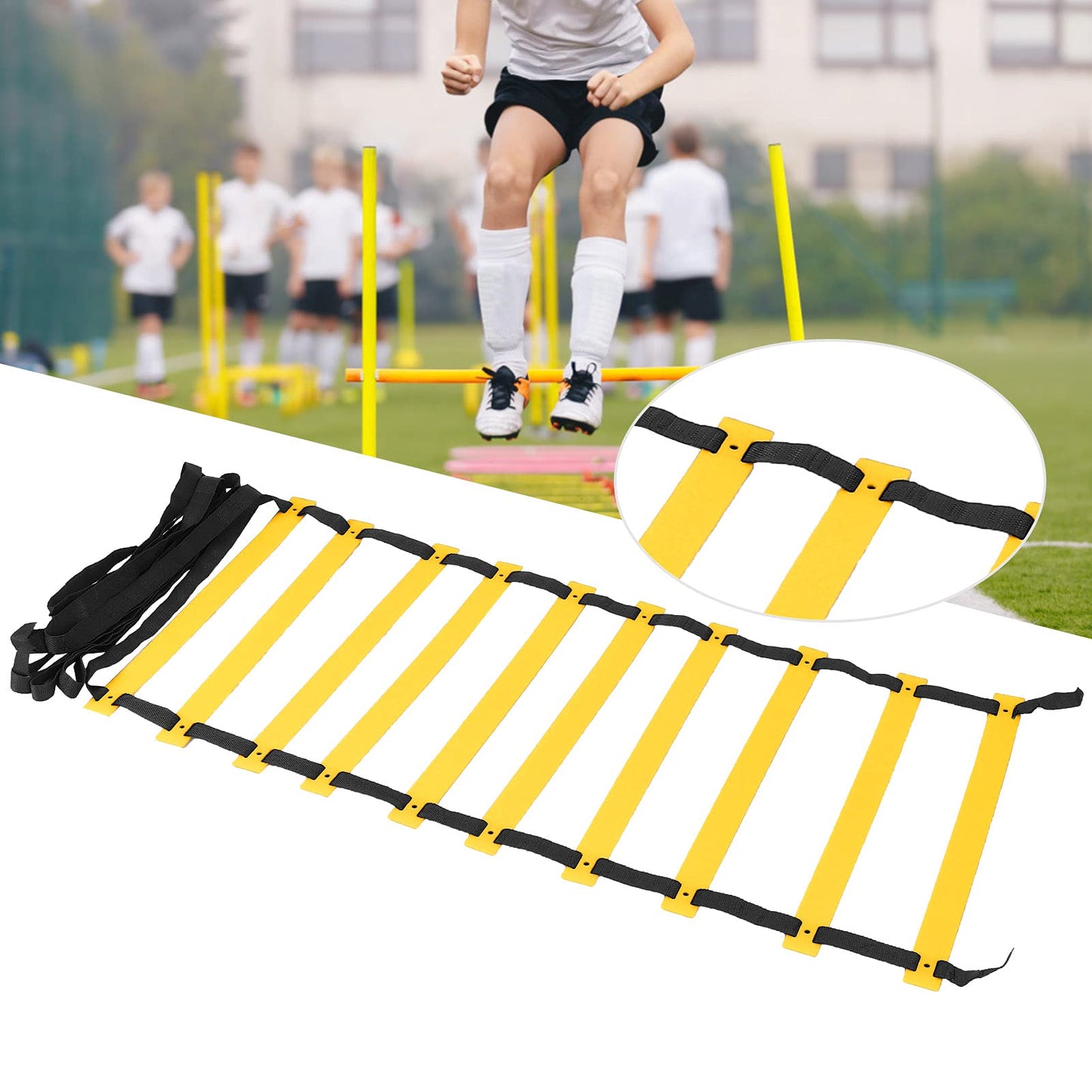 Agility Ladder with Storage Bag, 16.4 feet 10 Rungs Speed Ladder, Wear-Resistant and Sturdy, Agility Training Equipment for Soccer, Football, Home Gym & Sports Conditioning