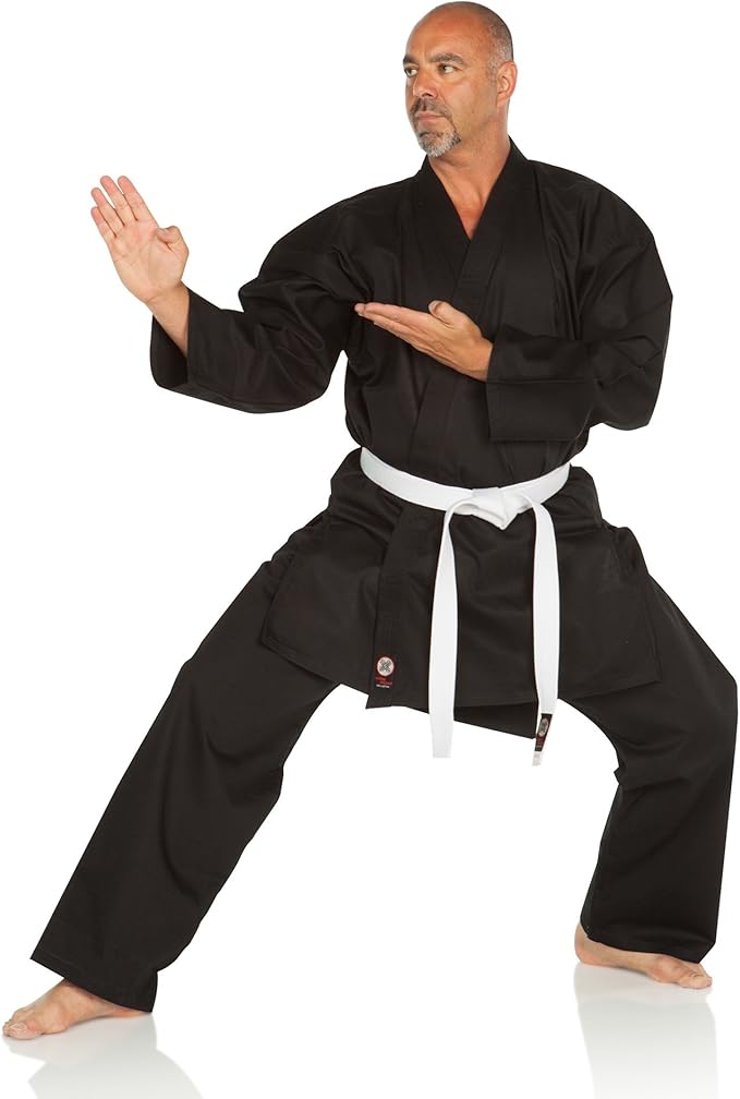 Ronin Medium Weight Karate GI Middleweight Martial Arts Karate Uniform - 9.5 oz Cotton, White Belt Included