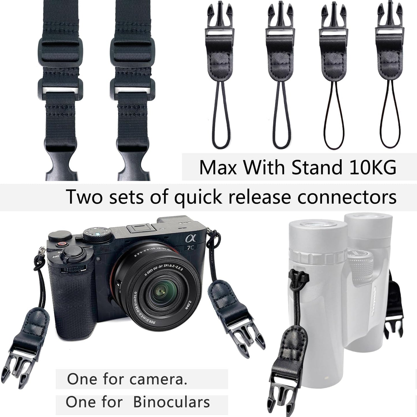 YMTHamaz3 Photographers,Black,56 Inch Camera Neck Strap,Soft Binocular Should Strap with Quick Release Buckle,Neoprene