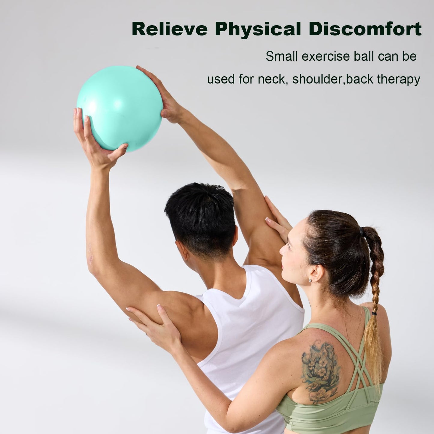 RYTMAT Small Pilates Ball 9.8 Inch Slip Resistant Exercise Ball for Home Gym Yoga, Fitness, Physical Therapy, Stretching & Core Strength Workout - Green