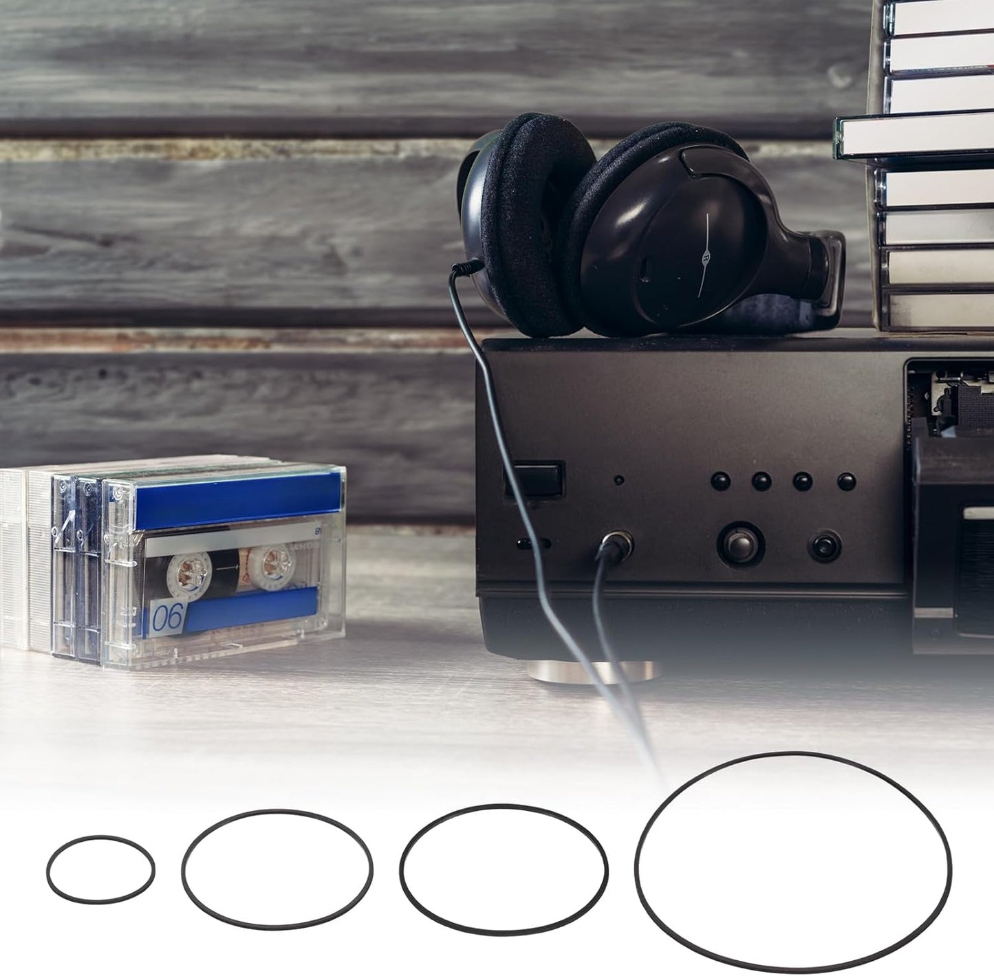 30 40-135mm Cassette Cassette 1mm uxcell Pcs Recorder Rubber Belts, Folded Length Recorder Belts Machine Repair Mix