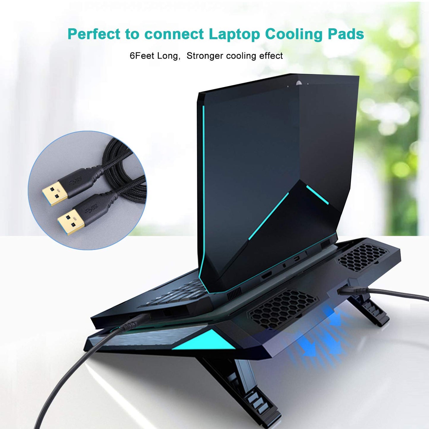4-Pack 6ft 3.0 USB A to A Cable USB Male to Male Cable Braided Double End USB Cord Compatible for Hard Drive