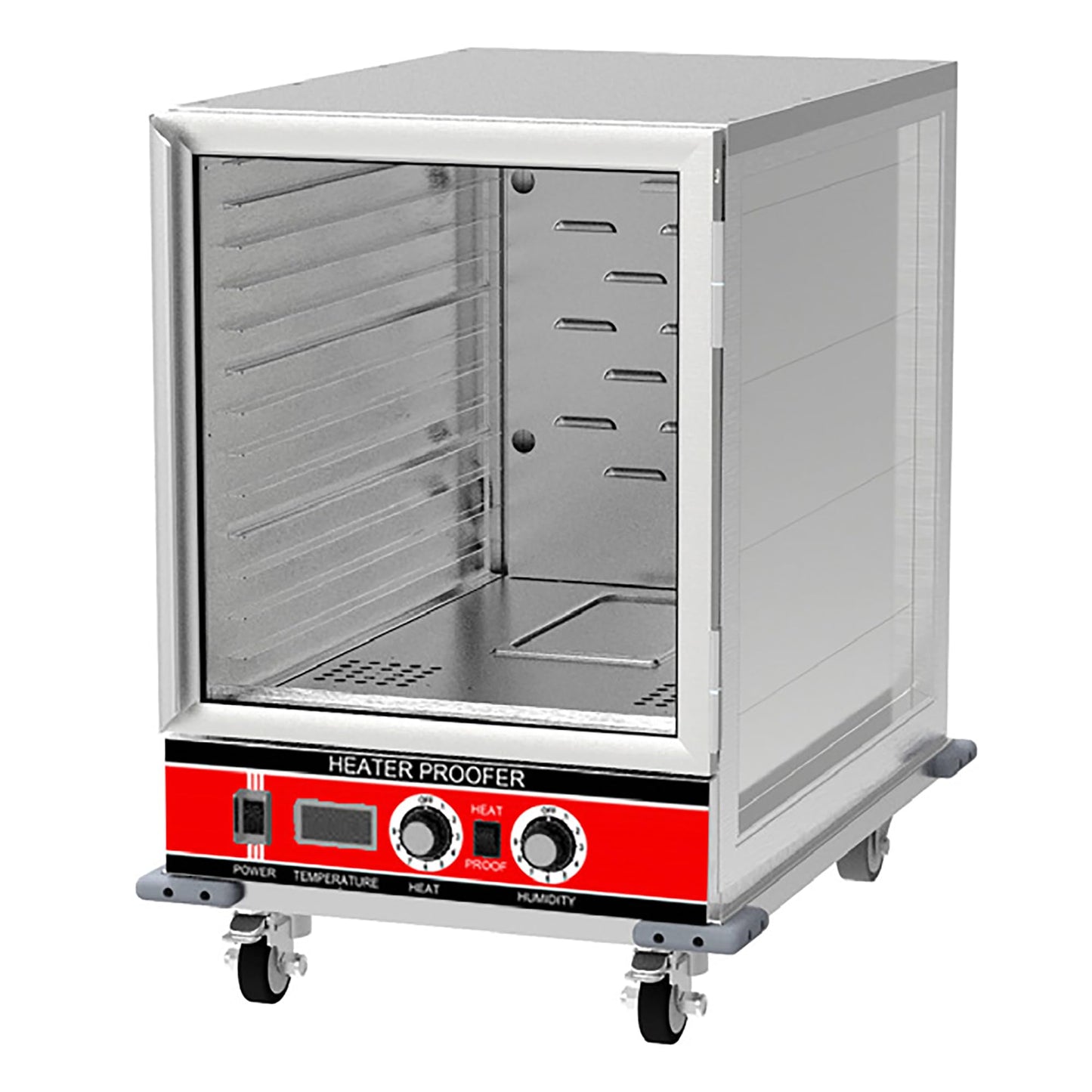 BEVLES 1/2 Size Insulated Proofing & Holding Cabinet, Economy Model with 1 Solid Reversible Door, Adjustable Heating & Proofing Modes, Stainless Steel, 120V, 14 Pan Capacity, in Silver (HPIS-3414)