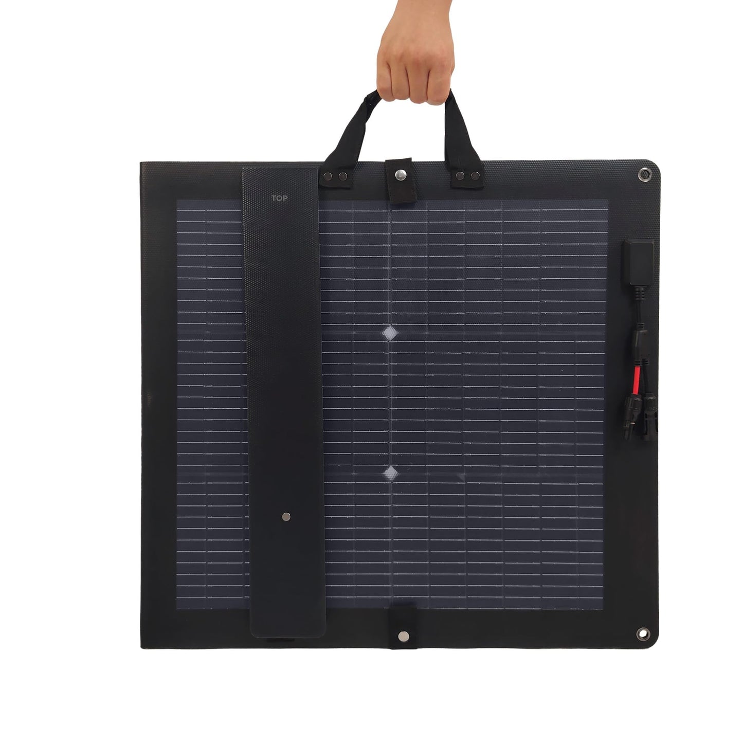 SolarEpic 110W Foldable Solar Panel, Bifacial Monocrystalline, 25.9 Voc Output, Waterproof, for Portable Power Station, Camping, RV, with Kickstand and Carrying Bag
