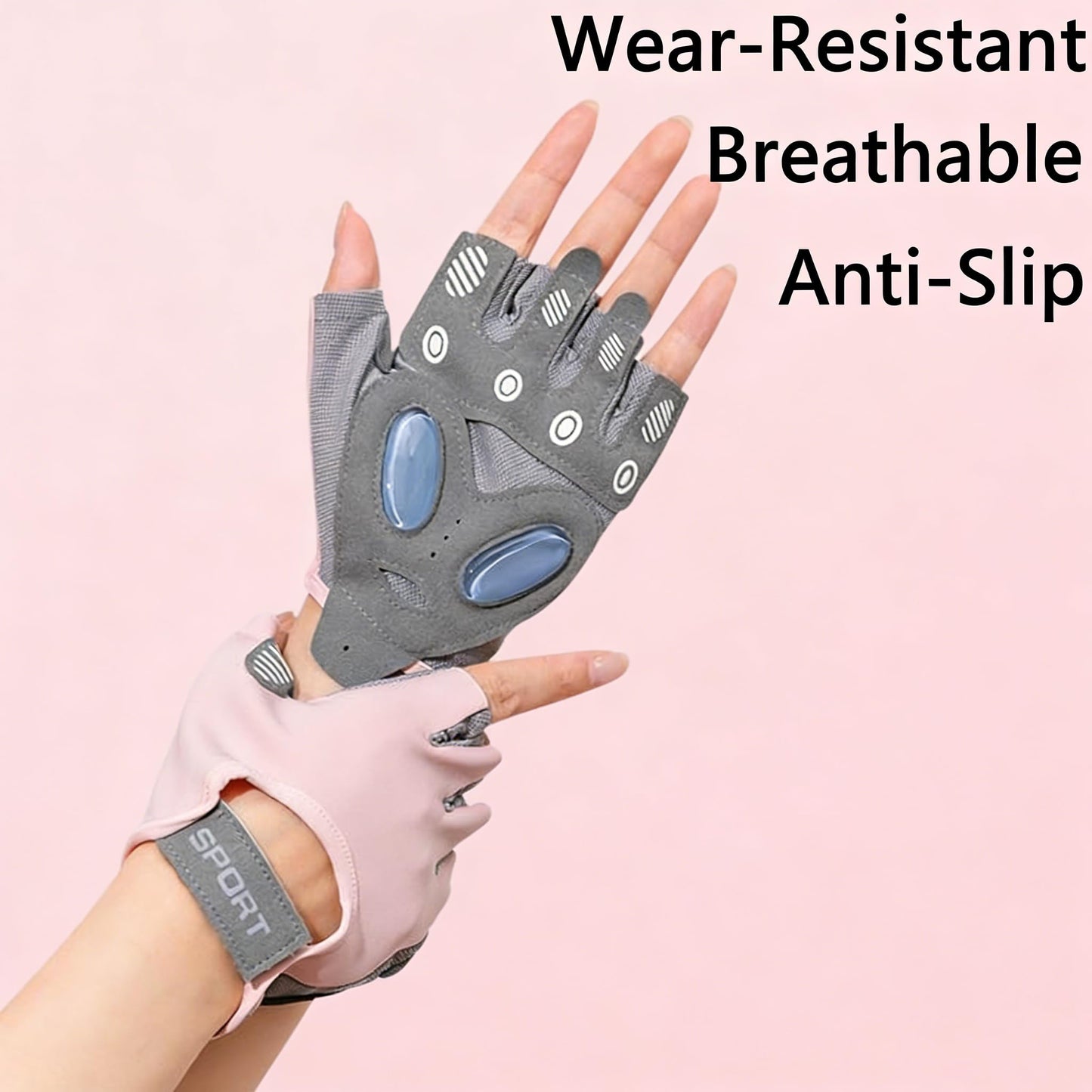 CaySep Workout Gloves for Women Lightweight Breathable Fingerless Gym Gloves for Weightlifting Cycling Gym Training