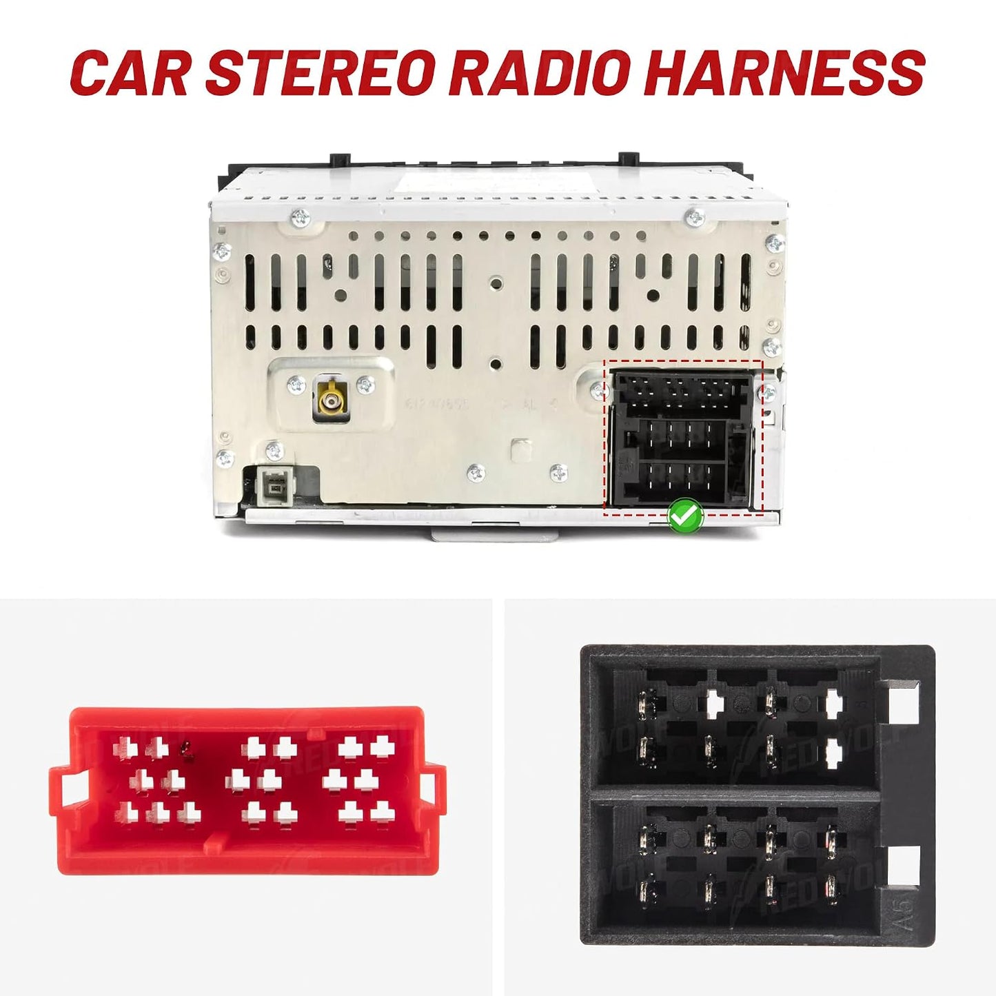 2008-2010 2010-2013 2009-2010 RED WOLF Car ISO Radio Wiring Harness w/Connector Butt for Select Hyundai Elantra Santa