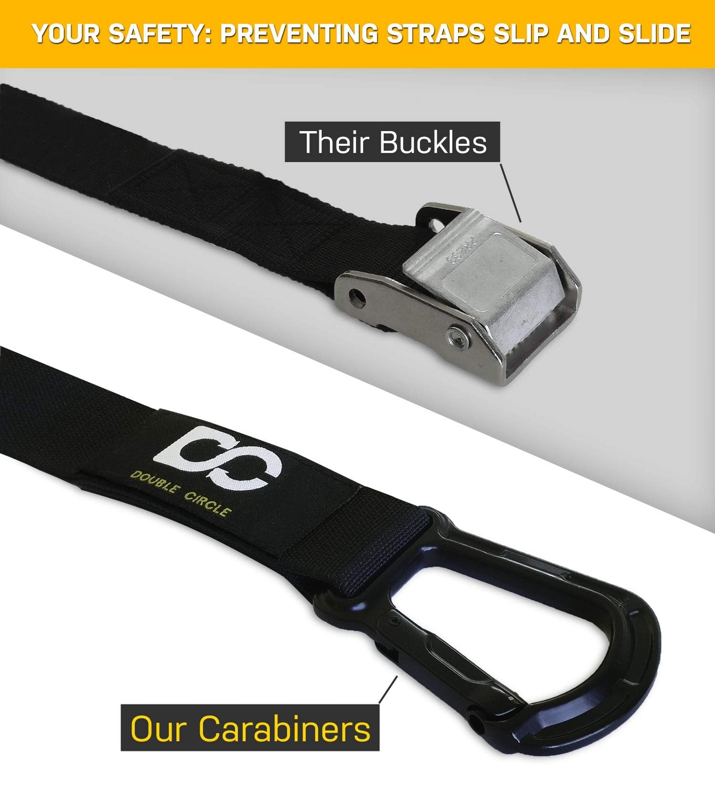 Double Circle Quick Adjust Numbered Straps for Gymnastic Rings - Carabiner System and Exercise Video Guide for Full Body Workout, Calisthenics, and Home Gym
