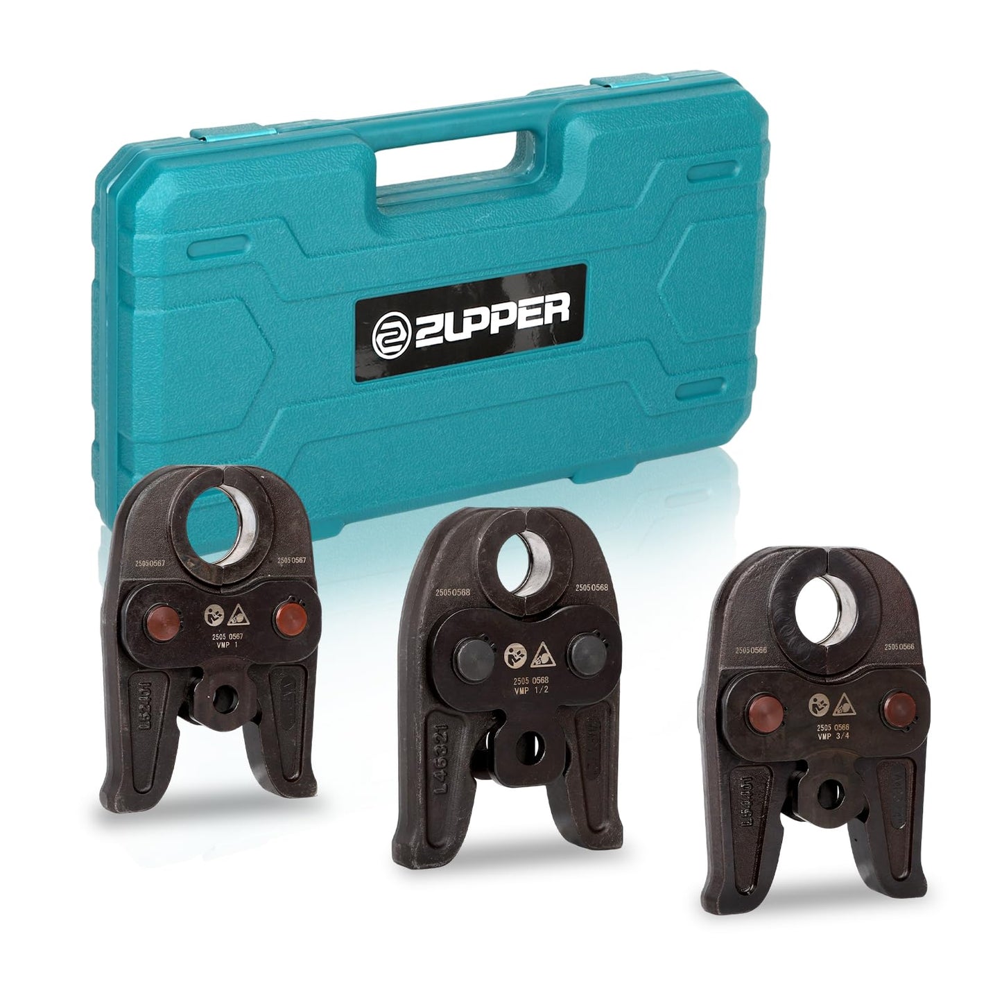 ZUPPER 3PCS Press Jaws Kit with 1/2" to 1" for Carbon Steel Pipes Compatible with Standard Press Tools Hydraulic Pressing Tools