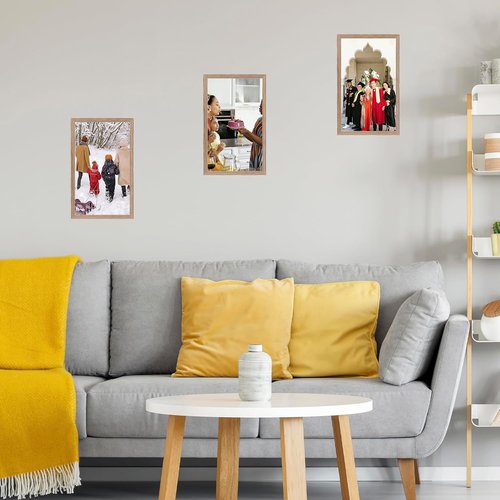JCJMY 8.5x14 Rustic Brown Picture Frame - Versatile Wall Mounting for Horizontal or Vertical Display