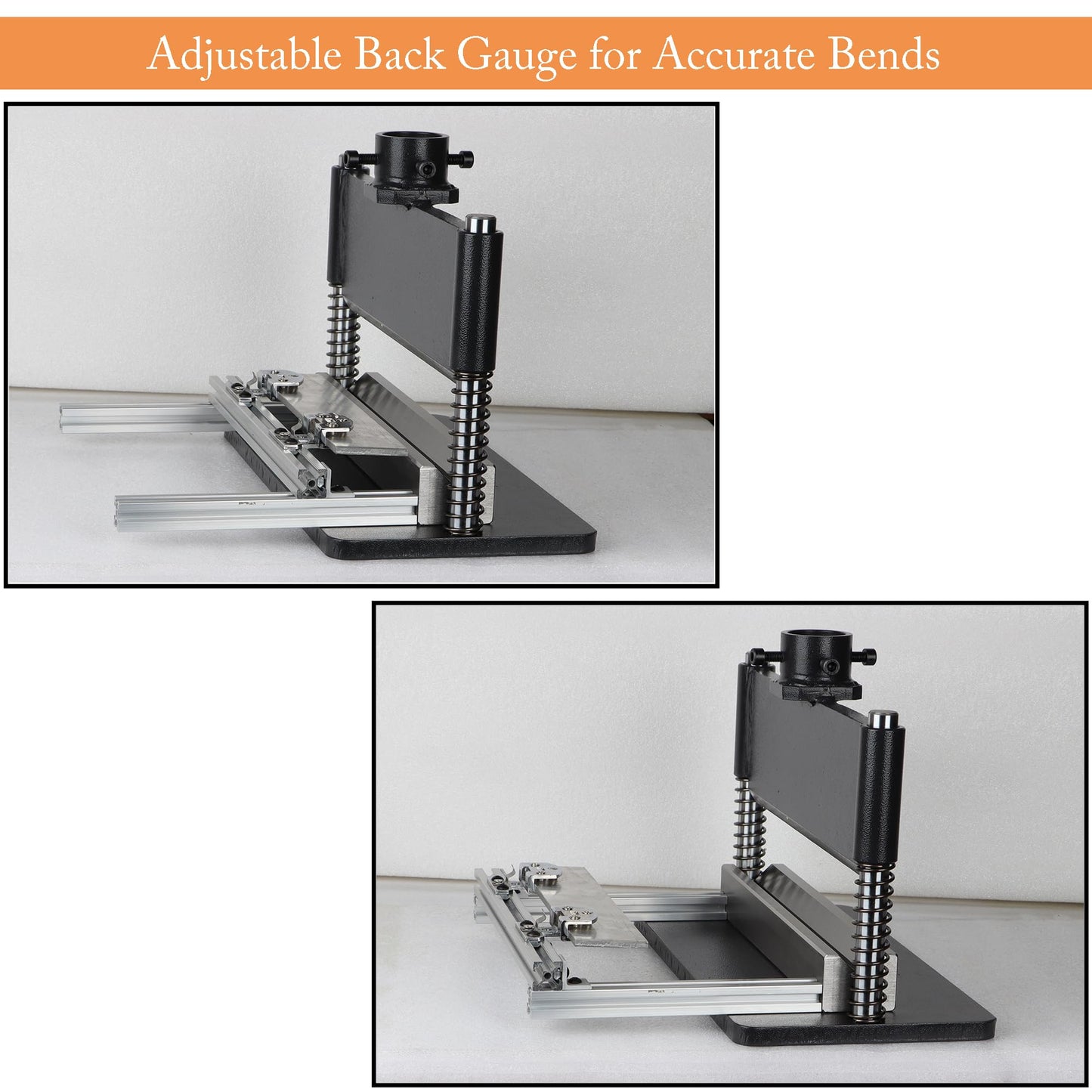 Press Brake Attachment for 12-20 Ton Hydraulic, with Adjustable Back Gauge for Accurate Bends, Volume Runs, Flat Steel Max Bending Length: 12",Thickness 3/16"