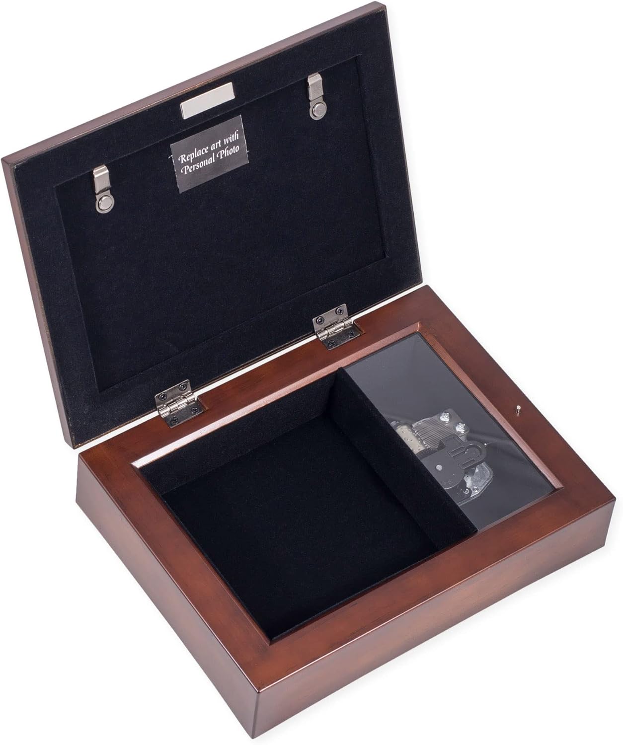 Cottage Garden Jeweled Music Box - Walnut Wood Finish | Plays "Amazing Grace" Tune