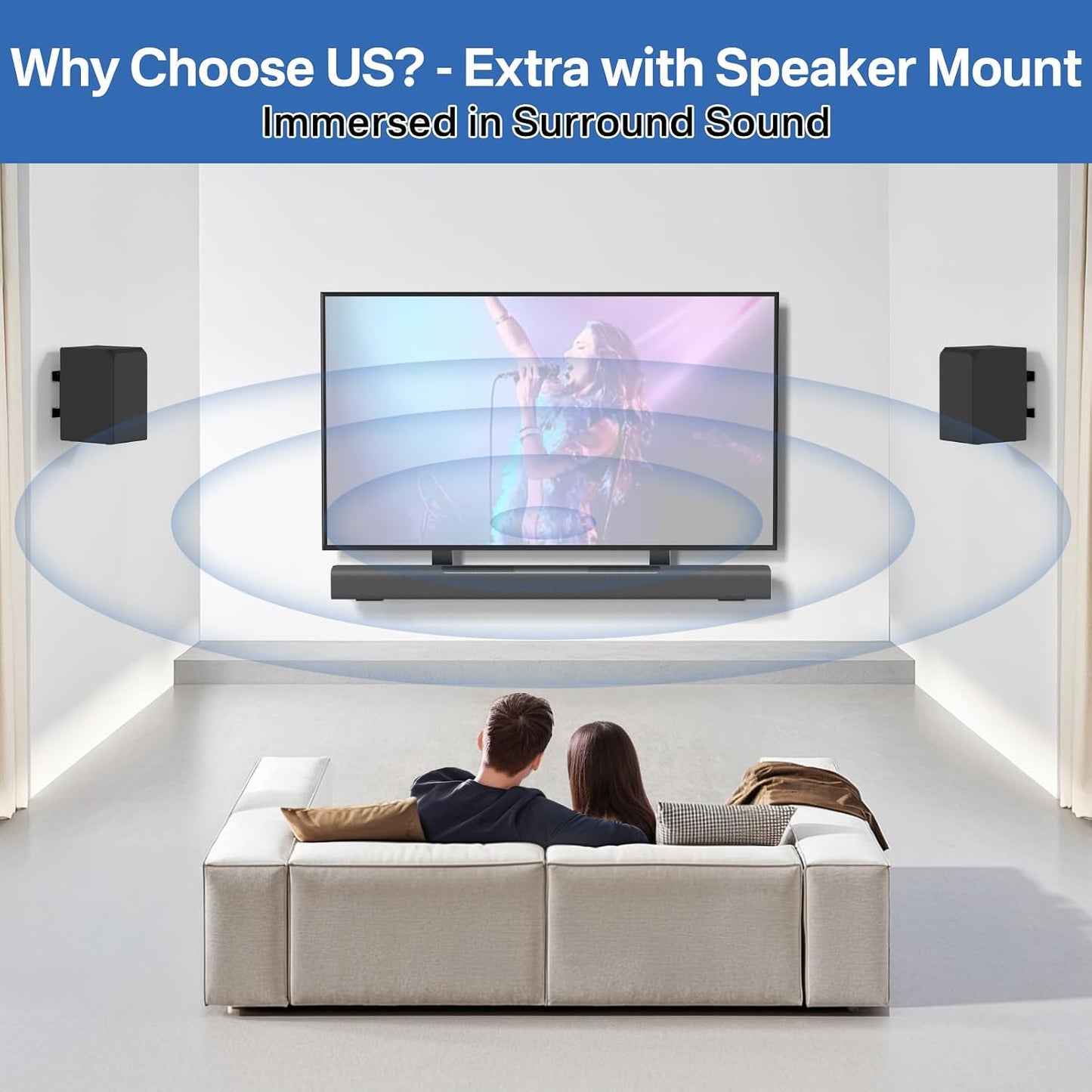 Upgraded Sound Bar Mounts Under TV for Vizio Soundbar Mount with Vizio Speaker Mount and Remote Holder - Adjustable