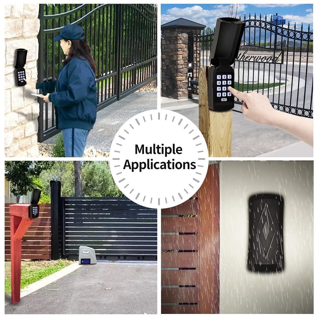 TOPENS TC188 Universal Wireless Wired Keypad Keyless Entry Keypad Waterproof Digital Code Panel Security Control for Automatic Swing Sliding Gate Opener, Remote Operator Accessory