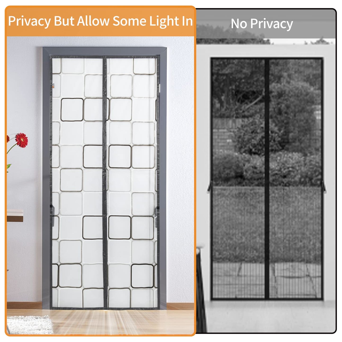 Insulated Door Curtain Magnetic Thermal - 36x82 inch Insulated Door Cover for Winter Doorways Keep Cold/Heat Out Stop Wind Self-Closing for Air Conditioner Room, Kitchen, Bedroom, Back Door, Living