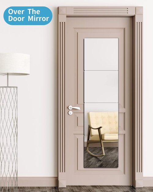 Kids Safety Shatterproof Mirror For Wall, Mirror Tiles, Made of Unbreakable Acrylic, Thick 0.12",4 Pack 12"x12", Bedroom Door Closet Mirrors, Plexiglass, Living Room Mirrors, Glassless Mirro for Kids