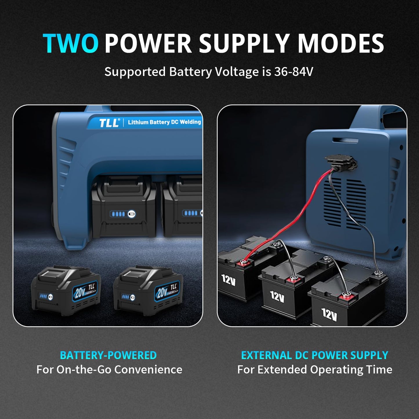 TLL Cordless Welder with 4 Batteries,Battery-Powered Stick/Flux Core Welder,MMA ARC DC Welding Machine, Portable Welder Machine,with LED Display Hot Start Arc Force Anti-Stick (ZW-160)