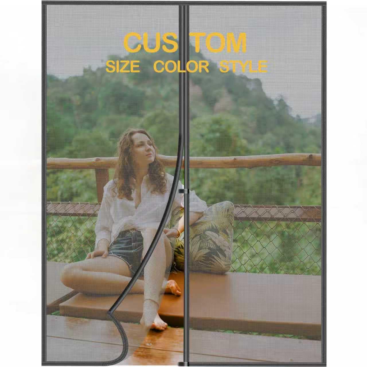 TRIZYZFON Custom Magnetic Screen Door, Make to Measure Screen for Door Customized Screen Mesh with Magnet to Keep Bugs Out