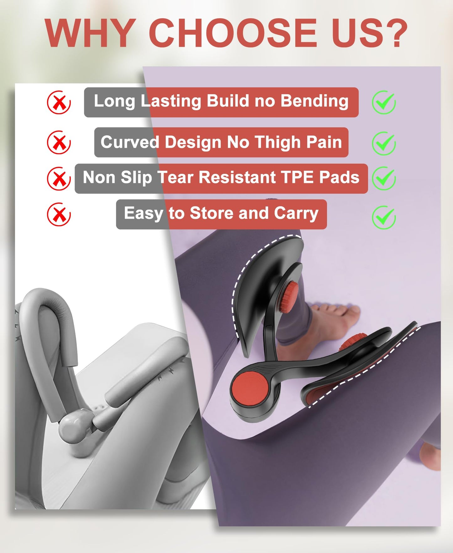 Kegel Exerciser, Pelvic Floor Muscle Exercise Devices for Women, Inner Thigh Exerciser Leg Workout Equipment Thigh Trainer for Male Hip Trimmer Inner Thigh Toner Workout