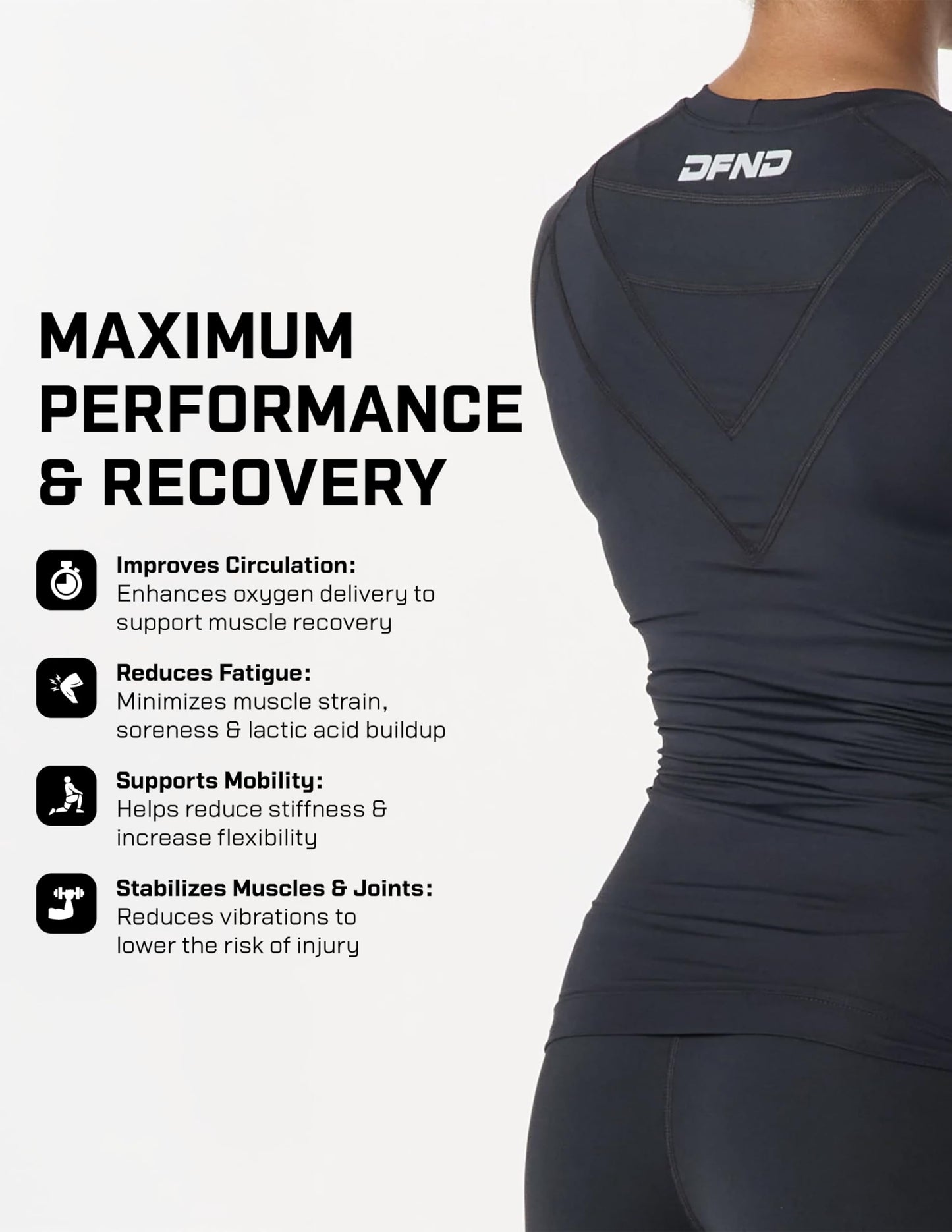 Women's SS Compression Posture Shirt for Back, Shoulder & Neck Pain - for Training & Recovery - Made in USA - (Black - Small)