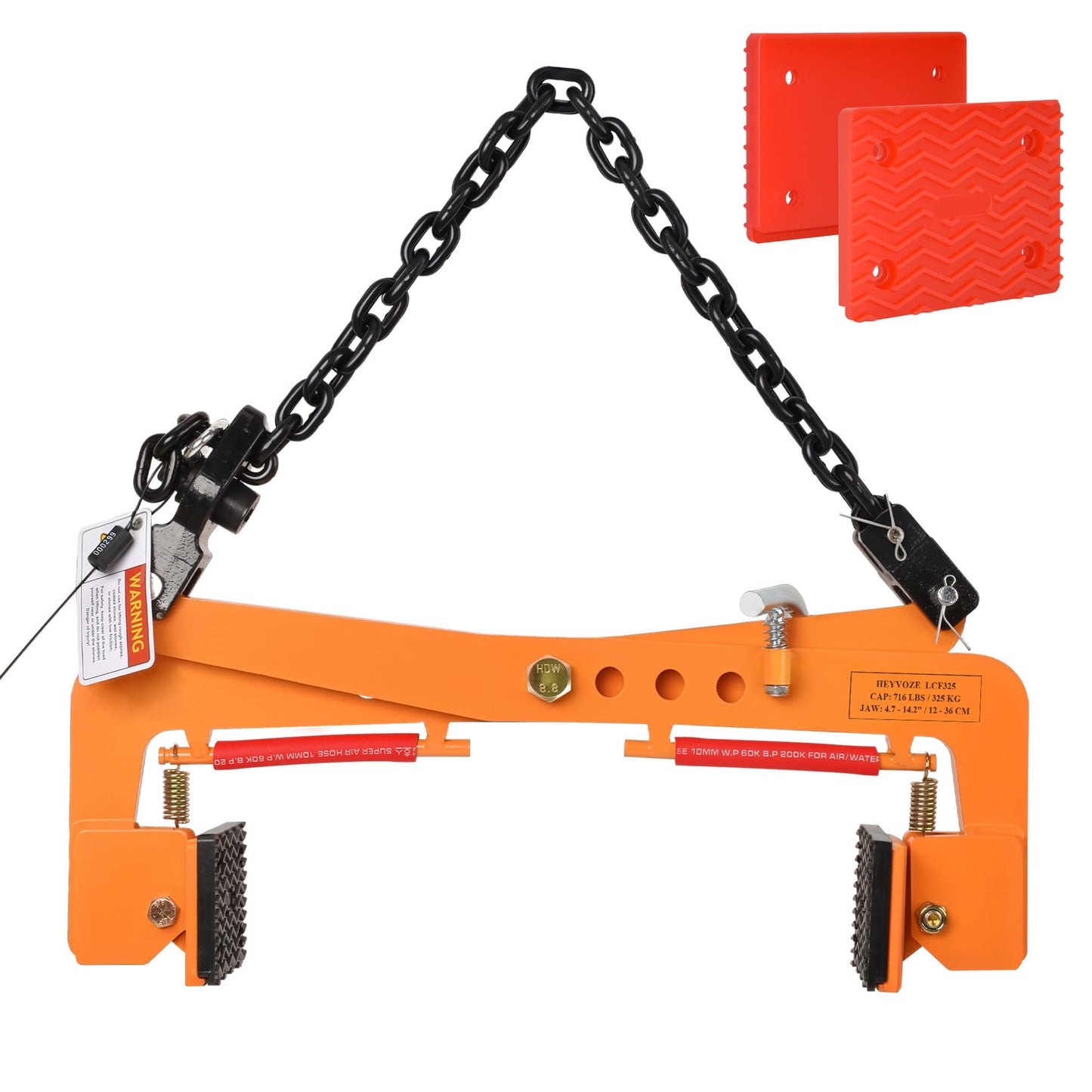 HEYVOZE 716 lbs Granite Slab Lifting Clamp, 4.7–14.2 in Adjustable Opening, Heavy-Duty Stone Lifting Clamp for Vertical Handling of Marble, Concrete Blocks, Slate Slabs, and Curb Stones