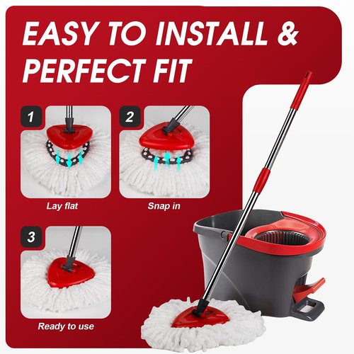 10 Pack Spin Mop Refills Head, Mop Heads Replacement for Spin Mop, Washable Microfiber Mop Replace Head Spin Mop, 360°Spinning Micro Replacement Mop Head for Easy House Cleaning Floor Mopping