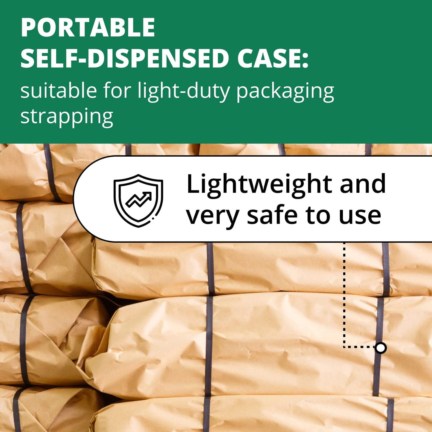 IDL Packaging Portable 1/2" x 3281' Polypropylene (PP) Strapping Kit, 300 lbs Break Strength – Packaging Poly Strapping Solution – Enough Strapping and Seals for 500 Uses Before Refill
