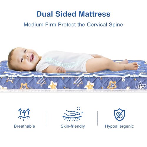 Lillibearas Premium Crib Mattress | Firm, Breathable, Hypoallergenic | 52" x 27.6" x 5" for Cribs & Toddler Beds
