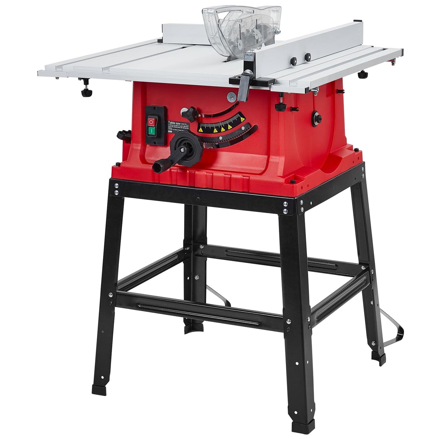 10inch 15A 5000RPM Portable Table Saw with Stand & Safety Switch, Push Stick, 90°Cross Cut & 0-45°Cutting, Multifunctional Table Saw for Woodworking or DIY Working