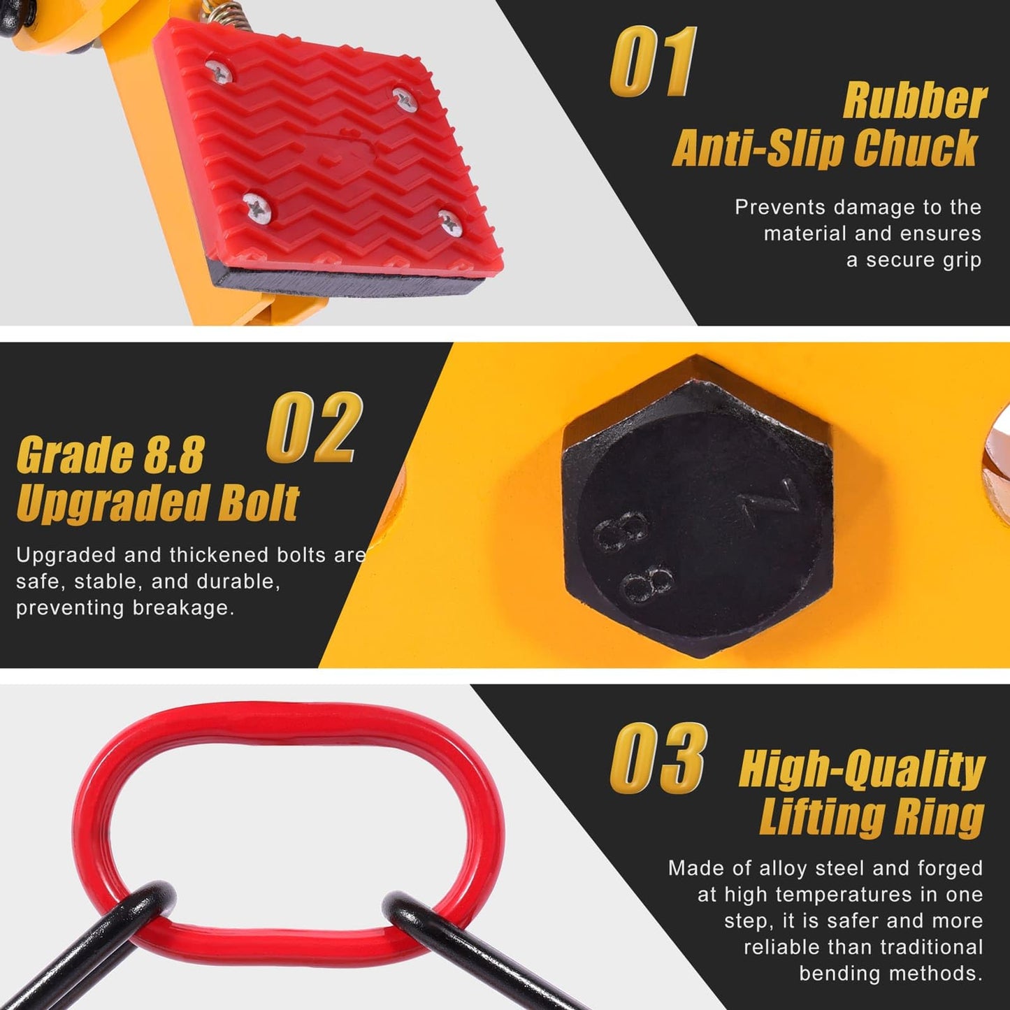 GRYVOZE Granite Slab Lifting Clamp 716 lbs, 2.4"-9.5" Lifting Clamps Heavy Duty, X-Shaped Stone Carrying Clamps, Granite Slab Lifter, Scissor Clamp Lifting, Stone Slab Clamps for Granite