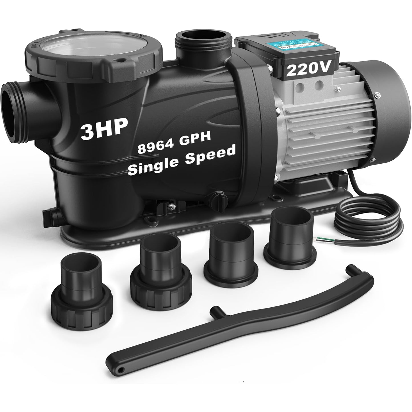 VIDAPOOL In/Above Ground Pool Pump Self Primming High Flow,Deep Grey