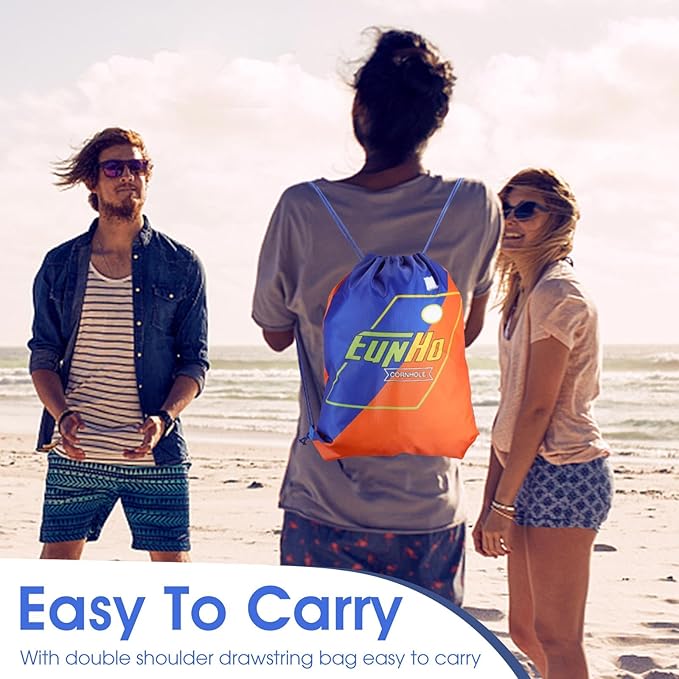 EunHo Dual Sided Cornhole Bags Regulation Set of 8 Professional Cornhole Bean Bags Slick and Stick for Tossing Game-All Weather