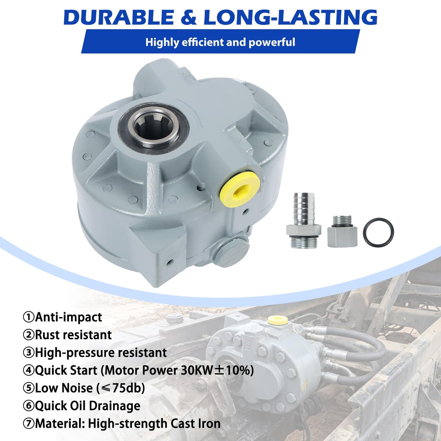 SINOCMP Hydraulic PTO Pump 22GPM Hydraulic Motor 540PRM 2250PSI Hydraulic Splitter, SAE16 Inlet and SAE12 Outlet Hydraulic Pump for Log Splitter, Scissor Lift, Dump Trailer & Truck Lift