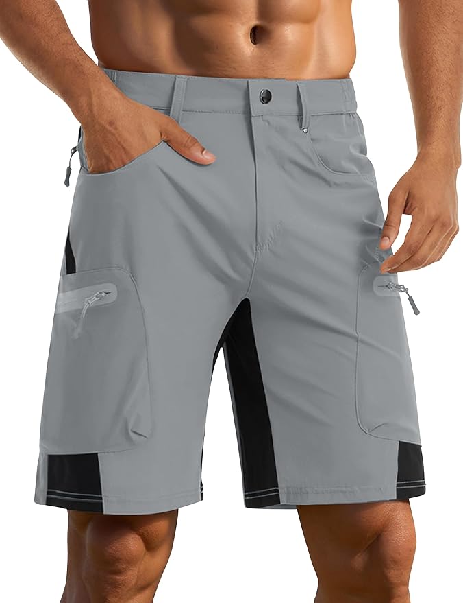 CRYSULLY Men's Hiking Cargo Shorts Outdoor Summer Lightweight Quick Dry Casual Shorts with 5 Pocket
