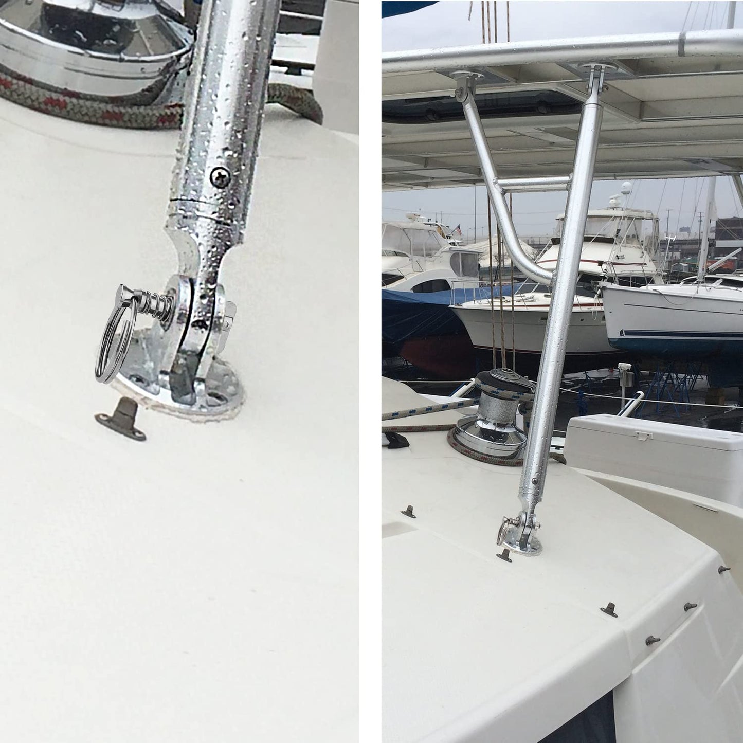 AMYSPORTS Marine Quick Release Pin Steel Deck Stainless Release Pin Hardware Boat Bimini Top Pins Release SUS316 4pcs