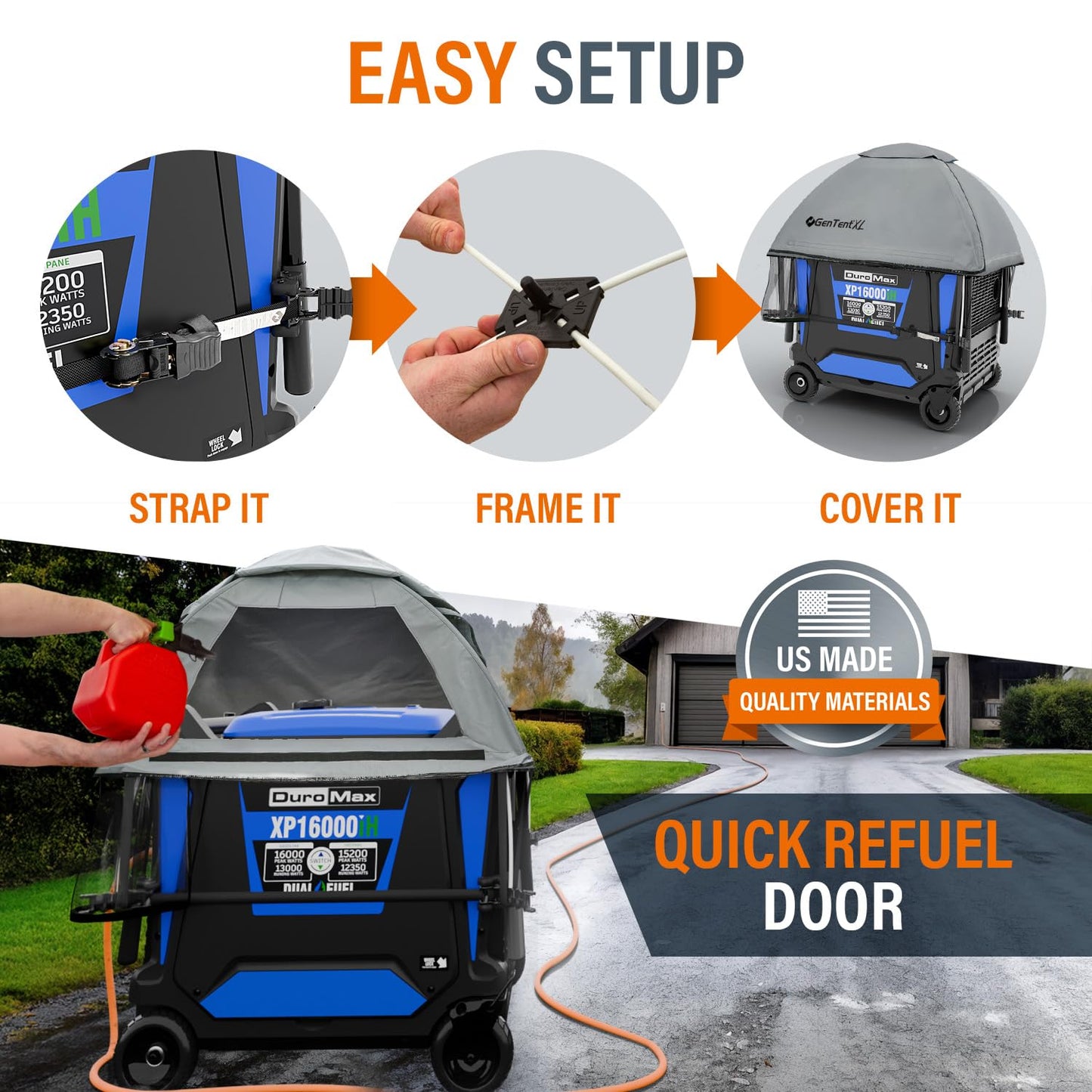 GenTent XL Inverter Running Cover – Generator Tent for Larger Encased Inverters (Gray, XL - Standard)