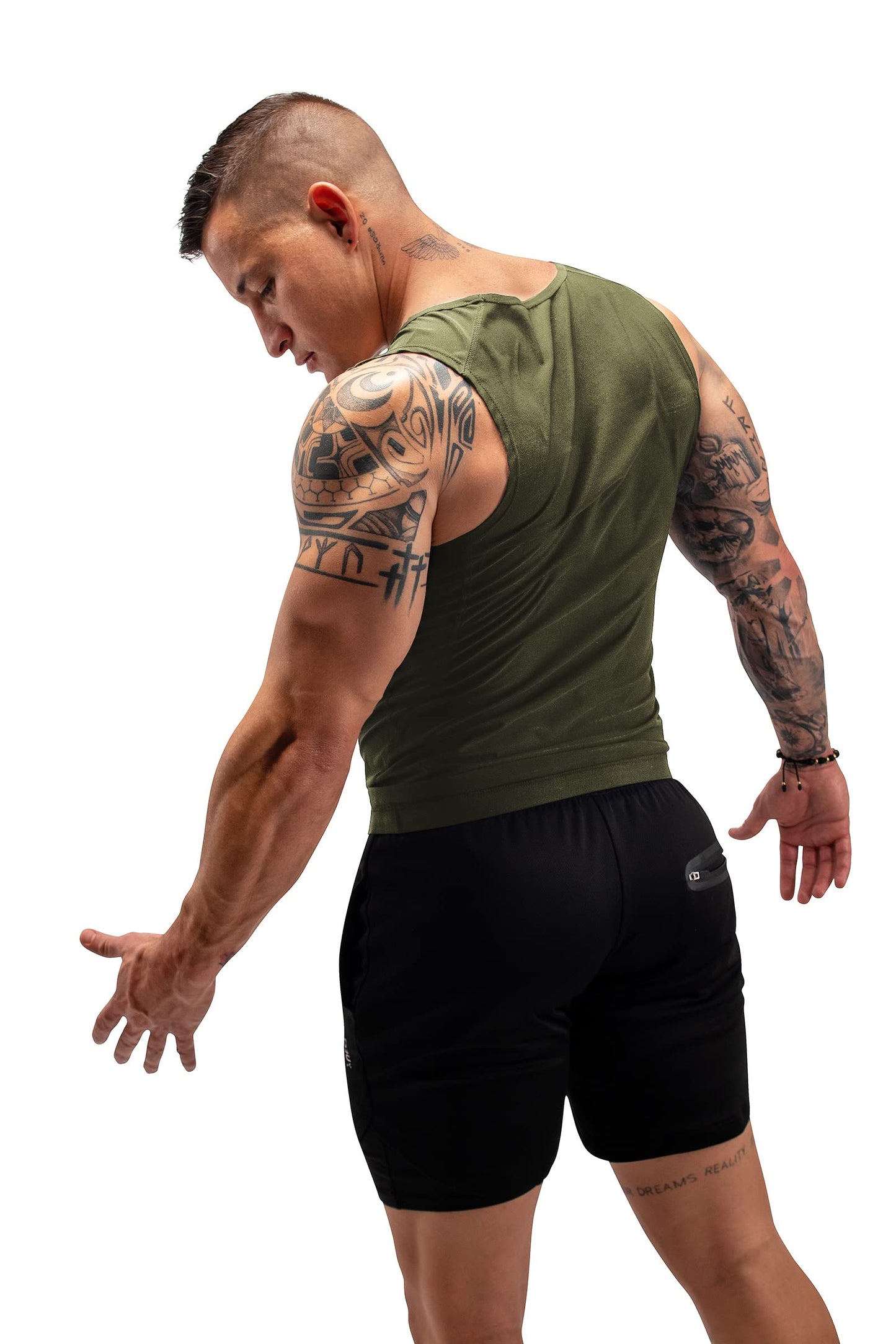 FUXERT Men's Sweat Vest Sweat Tank Top for Waist Trainer Workout Body Shaper Sauna Suit for Gym Exercise(GN L/XL)