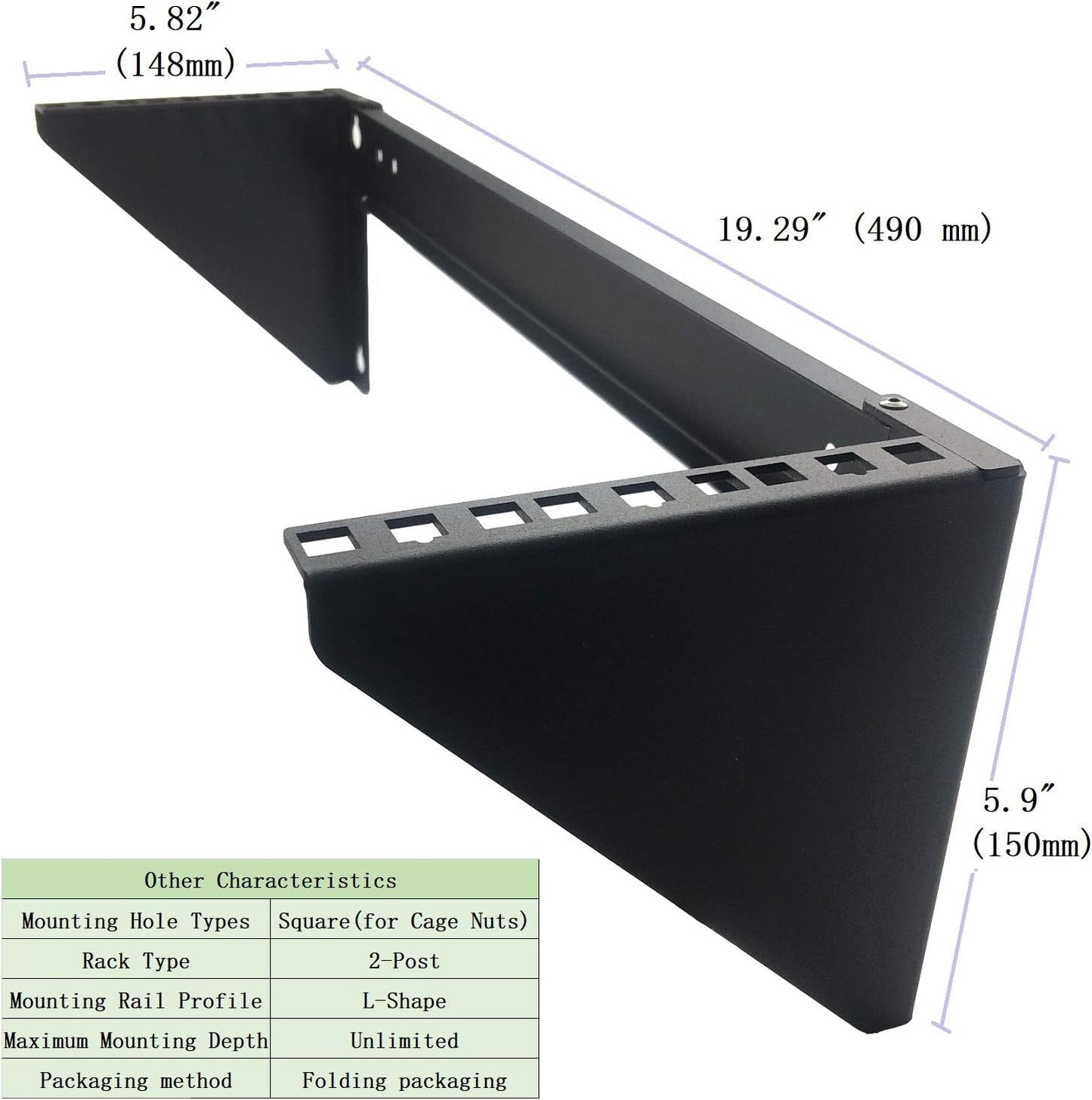 JINGCHENGMEI 3U 19 Inch 125 lb (3U150) Heavy Duty Vertical Wall Mountable Rack and Wall Mountable Server Rack