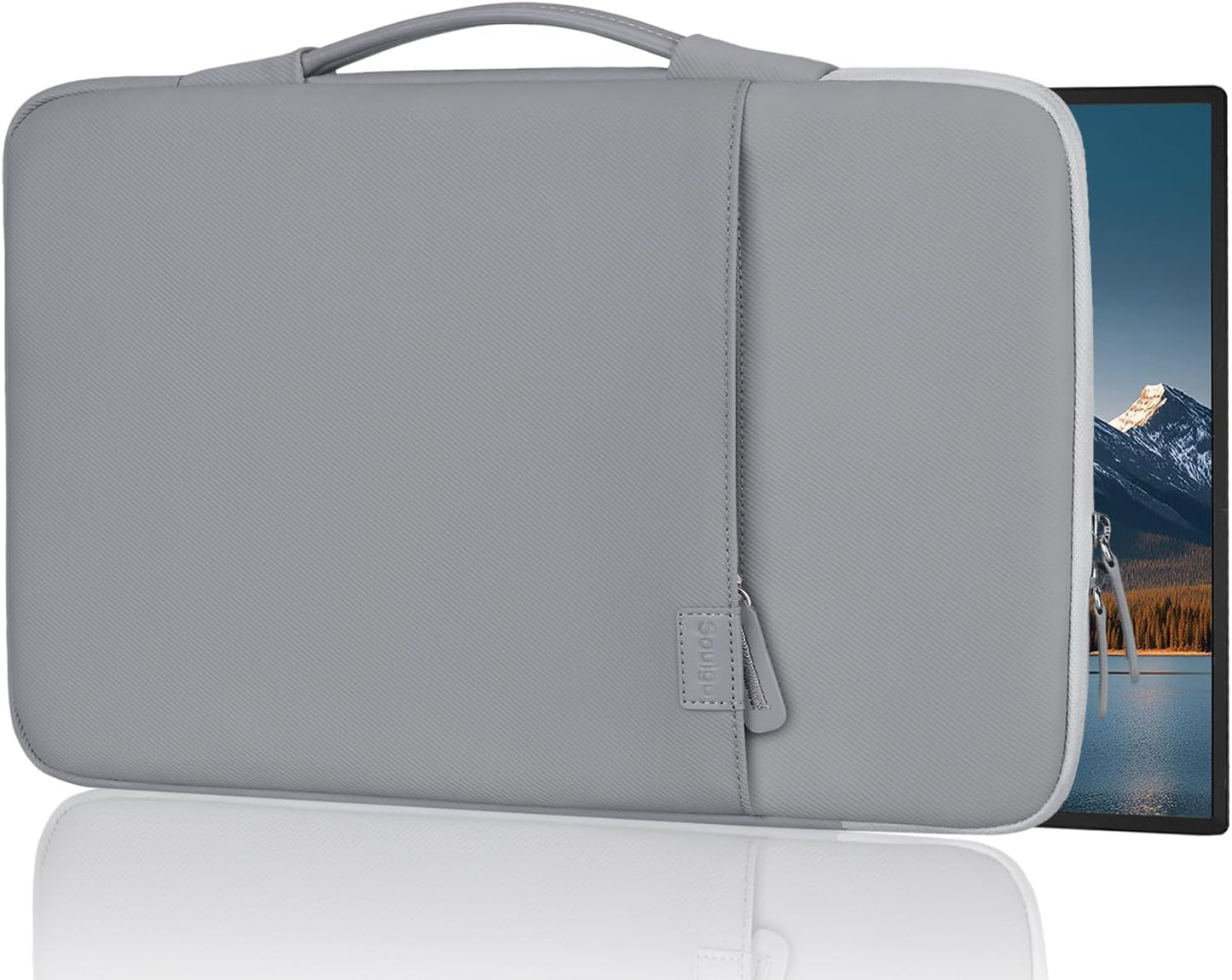 Soulgo 15.6 16.1 inch, 15.6-16.1 inch Portable Monitor Case PU Leather Carrying Case for Most Portable Display