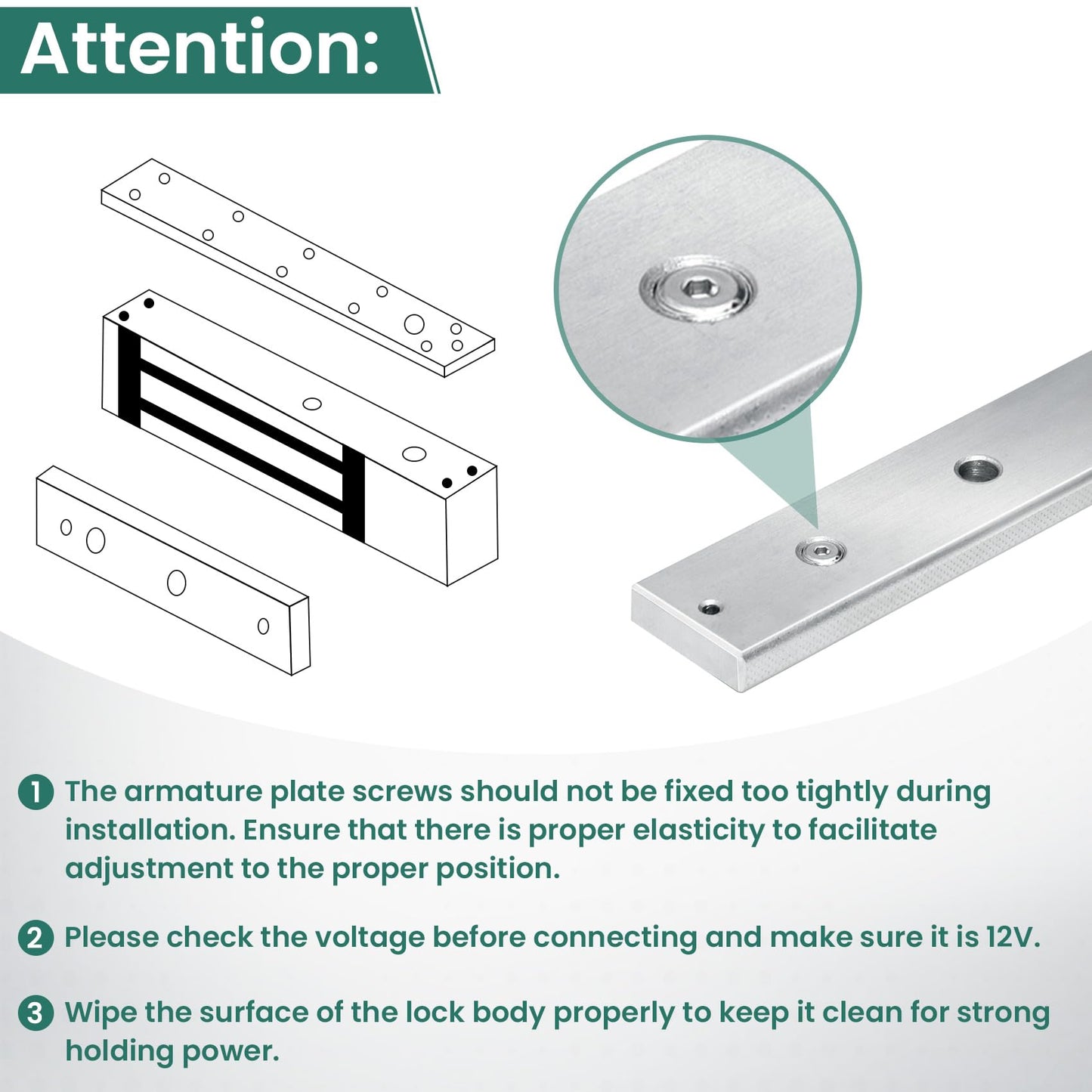 FERUERW Access Control Outswinging 600lb Electromagnetic Door Lock Kit System, with Two Remote Control, Built-in Alert Tone (Not Adsorbed Correctly)