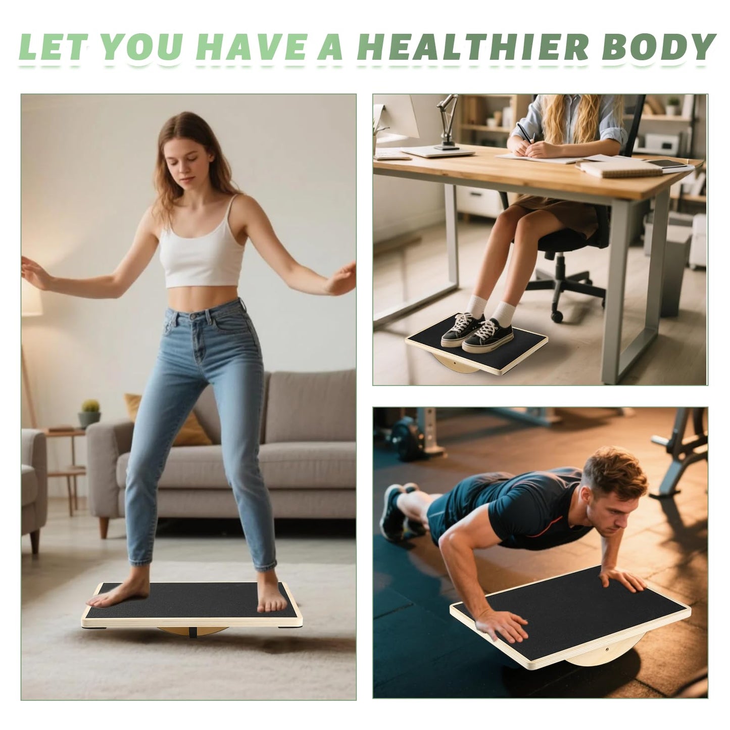 Professional Wooden Balance Board for Adults-Anti-Slip 350LBS Wobble Board for Physical Therapy Standing Desk Core Strength-Rocker Board Balancing Board(360 Degree Rotation)