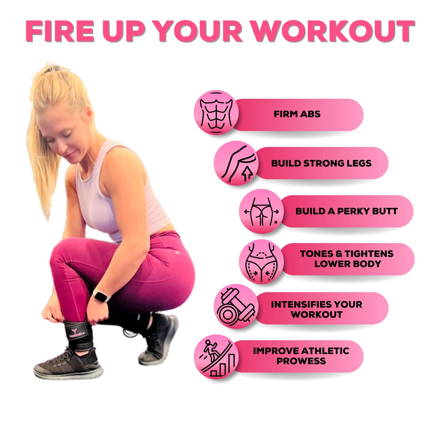 YAGHZU Ankle Straps for Cable Machines Women, Glute Kickback Cable Machine Attachments, Gym Ankle Cuffs, Wrist Cuffs for Workout, Leg Training Accessory, Fitness Gear for Home or Gym