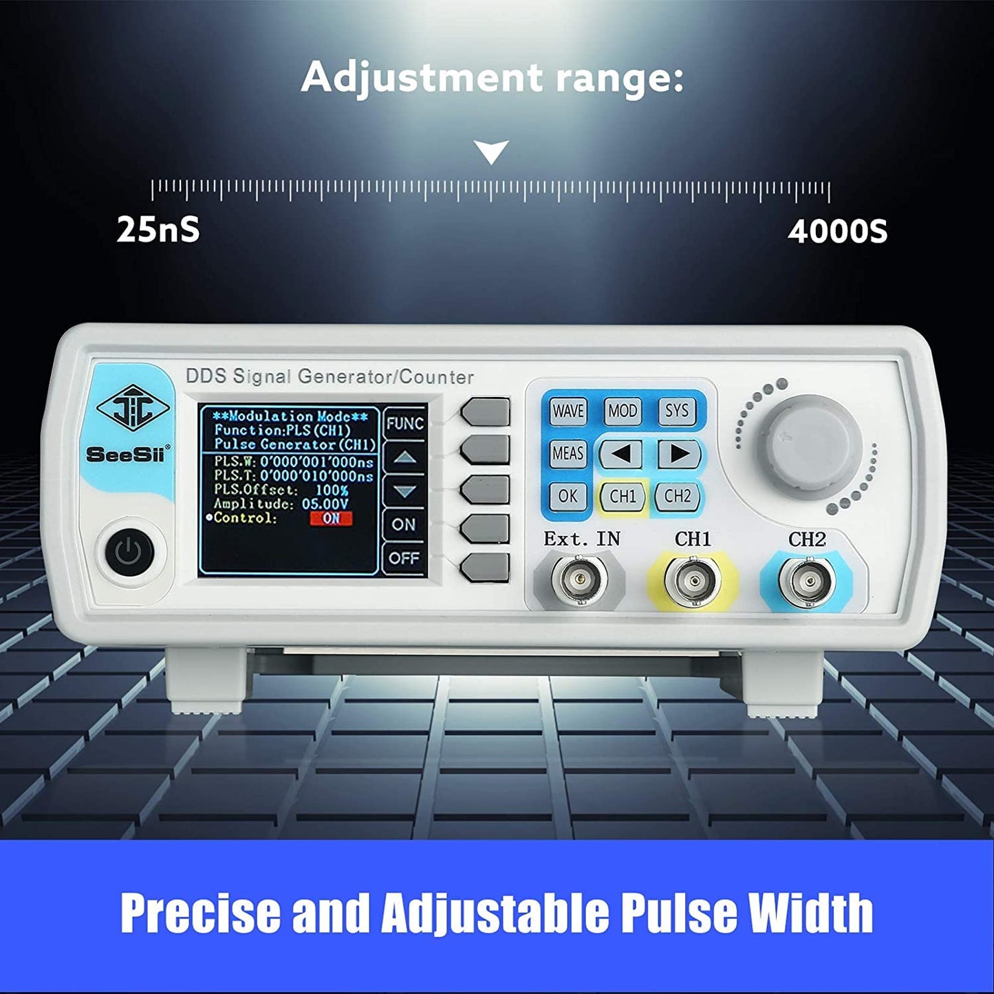 Professional Upgraded 15MHz DDS Signal Generator Counter, Seesii 2.4Inch LCD Display High Precision 200MSa/s Dual-Channel Arbitrary Waveform FG-615 Function Generator Frequency Meter