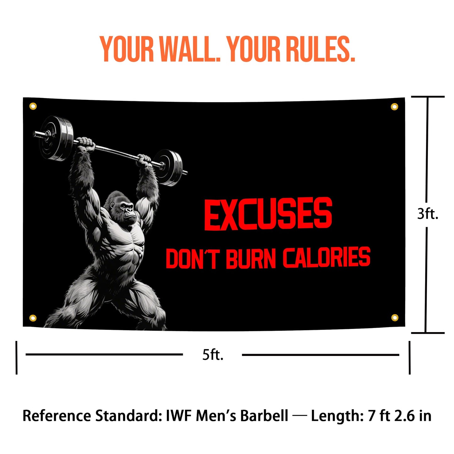 Eudaedom Stay Motivated Gym Banner - Easy to Hang Inspirational Workout Tapestry, Fitness Wall Decor Flag for Home Gym Garage Man Cave Office Dorm Room, 5x3 FT, Durable & Fade-Resistant