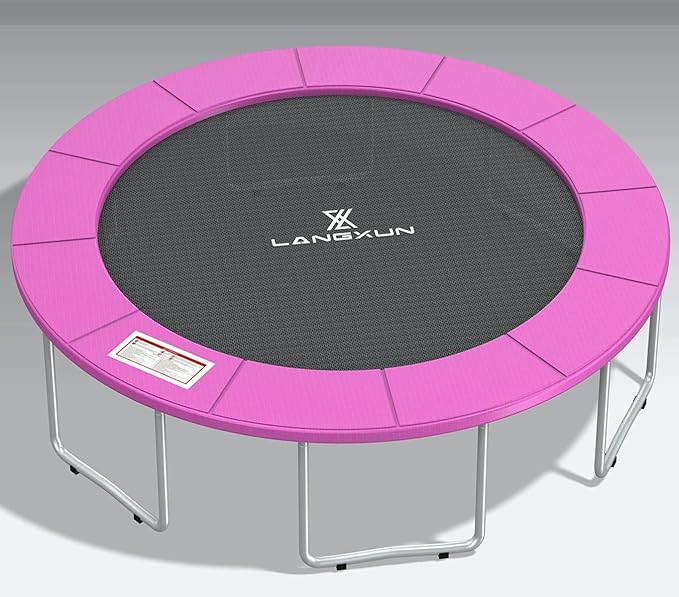 LANGXUN Universal Trampoline Repalcement Safety Pad, 8ft 10ft 12ft 14ft 15ft 16ft Waterproof Surround Spring Foam Cover for Round Frame