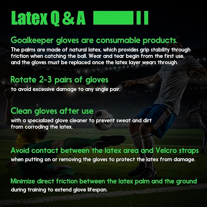 Youth&Adult Goalie Goalkeeper Gloves with Finger Protection Breathable Soccer Gloves with Strong Grips，6 Colors，Sizes 7-10