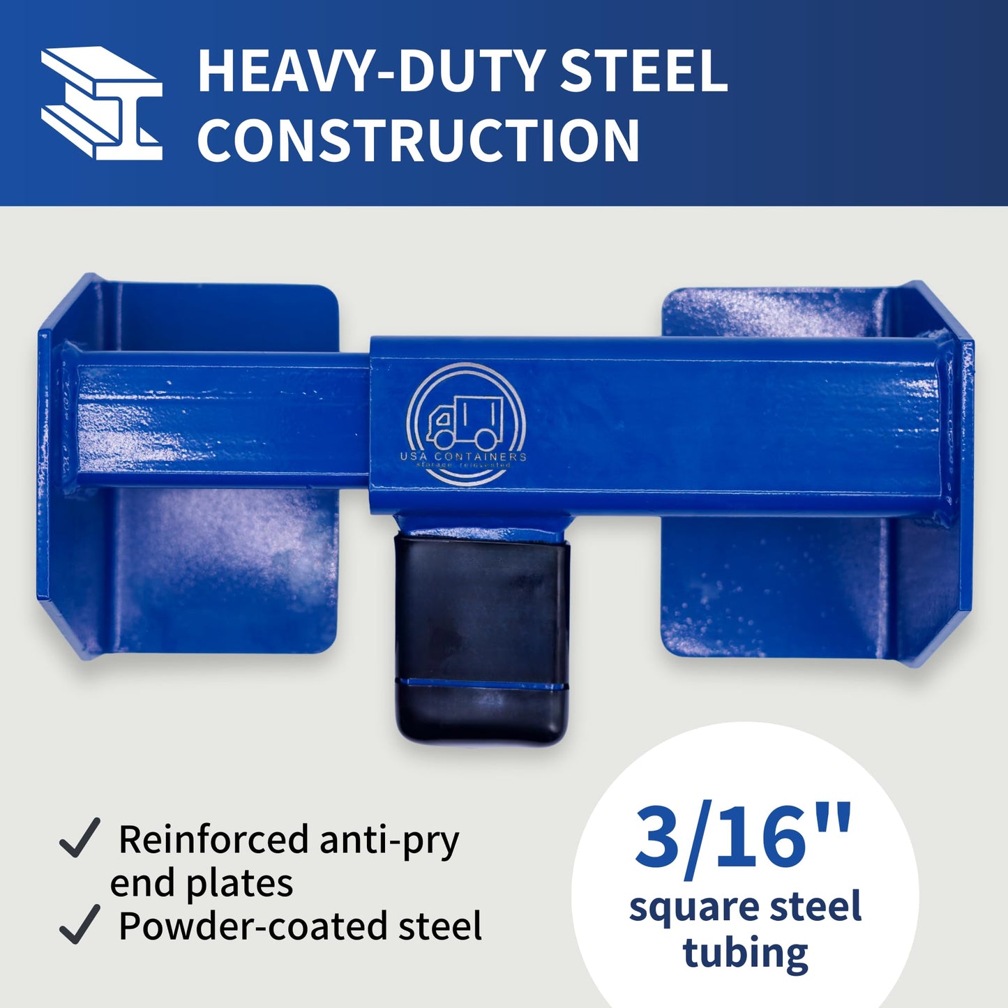 Heavy-Duty Shipping Container Door Lock Bar – USA Containers Adjustable 3/16" Steel Cargo Lock, Keyed Security, Fits 9.75"–16" Doors for Containers, Trailers & Storage Units